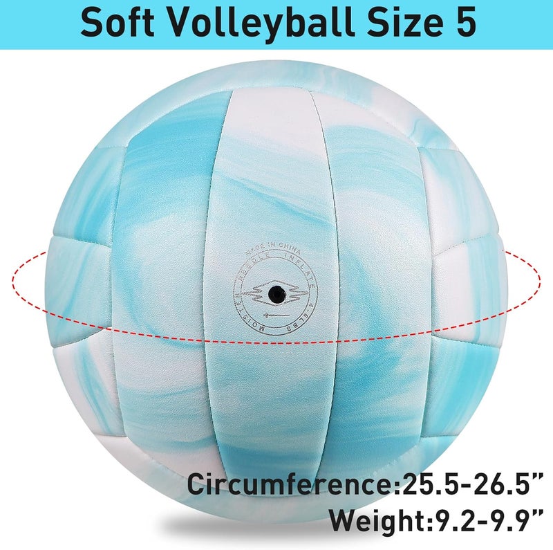 EVZOM Super Soft Volleyball Beach Volleyball Official Size 5 for Outdoor/Indoor/Pool/Gym/Training Premium Volleyballs Equipment Durability Stability Sports Ball - Image 4
